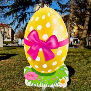 3Д фигура - ЖЪЛТО ВЕЛИКДЕНСКО ЯЙЦЕ с панделка