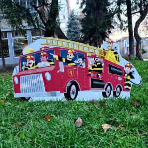 3Д фигура - ПОЖАРНА КОЛА с ПОЖАРНИКАРИ