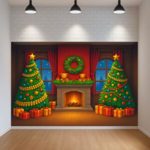 Пано за сцена – ПРАЗНИЧНА ВЕЧЕР КРАЙ КАМИНАТА