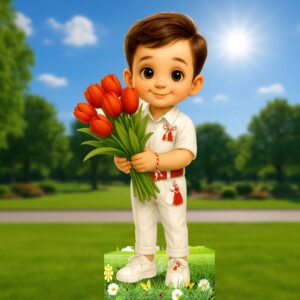 3Д фигура - МОМЧЕ С ЛАЛЕТА