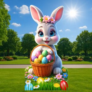 3Д фигура - ЗАЙЧЕ С ВЕЛИКДЕНСКА КОШНИЦА С ЯЙЦА