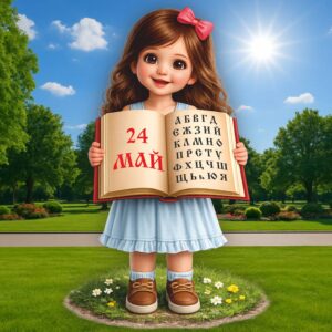 Обемна фигура - МОМИЧЕ С ОТВОРЕНА КНИЖКА ЗА 24 МАЙ