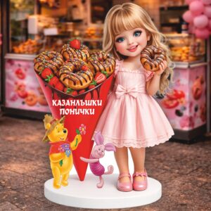 РЕКЛАМНА ФИГУРА - МОМИЧЕ С КАЗАНЛЪШКИ ПОНИЧКИ