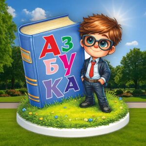 Обемна фигура - МОМЧЕ С ГОЛЯМА КНИГА