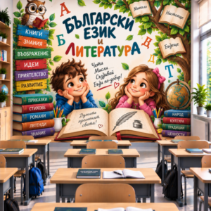 Фототапет за Стена по Български Език и Литература – Дърво с Книги, Модел 3