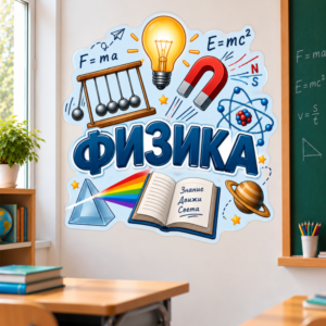 Стикер за Стена по Физика - Магнит, Светлина и Формули, Модел 5