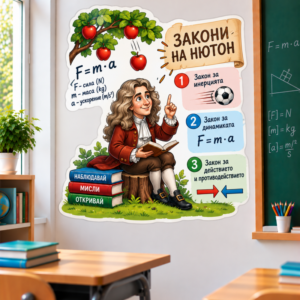 Стикер за Стена по Физика - Законите на Нютон, Модел 8