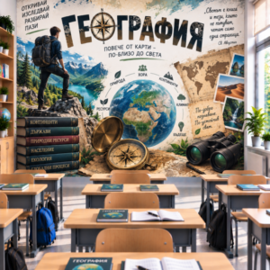 Фототапет за Стена по География – Изследовател и Карта, Модел 1