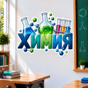 Стикер за Стена по Химия - Епруветки и Колби, Модел 21