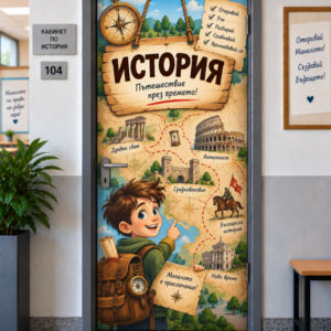 Стикер за Врата по История – Епохите на Историята, Модел 5