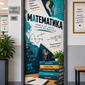 Стикер за Врата по Математика – Предизвиквай се Всеки Ден, Модел 5