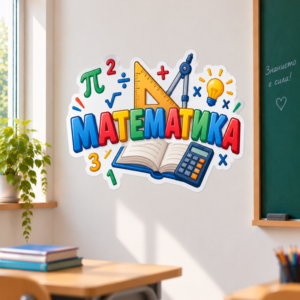 Стикер за Стена по Математика - Тетрадка и Калкулатор, Модел 22