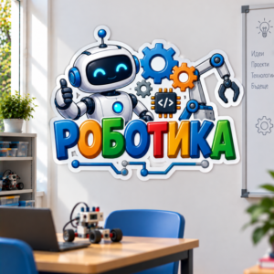 Стикер за Стена по Роботика - Роботче и Зъбни Колела, Модел 1