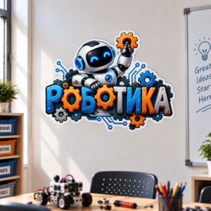Стикер за Стена по Роботика - Робот и Зъбни Колела, Модел 18
