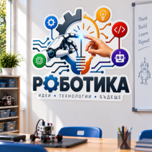 Стикер за Стена по Роботика - Крушка и Ръце, Модел 3