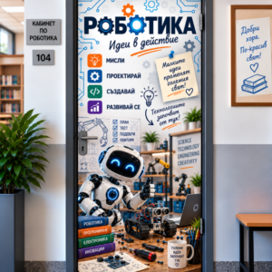 Стикер за Врата по Роботика – Идеи в Действие, Модел 2