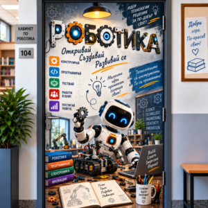 Стикер за Врата по Роботика – Ти си Промяната, Модел 4