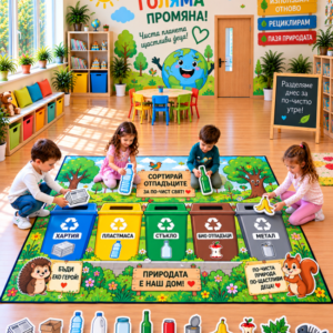Сортирай Отпадъците – Екологична Образователна Игра за Под, Модел 4